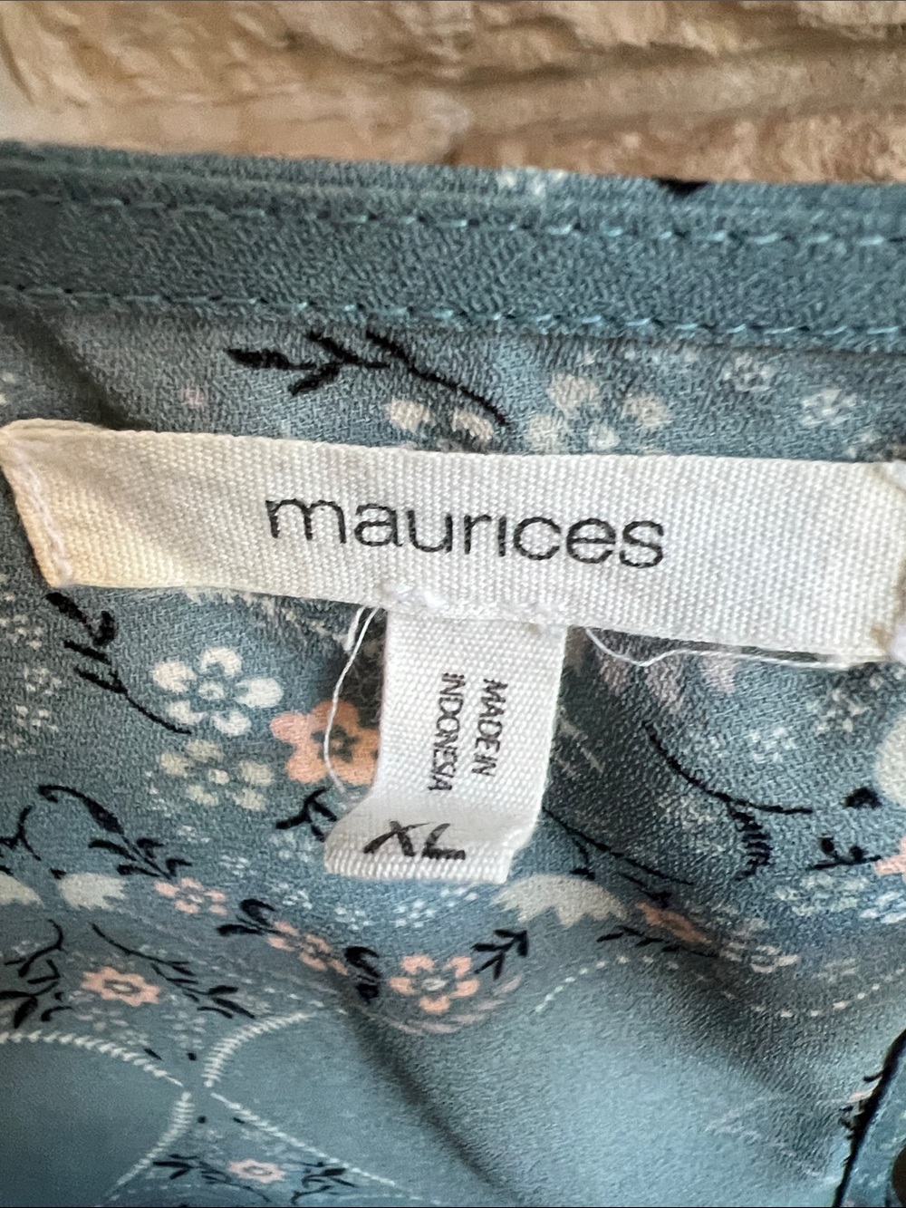 Maurices Dusty Blue Floral Medallion V-Neck Camisole - Picture 2 of 5